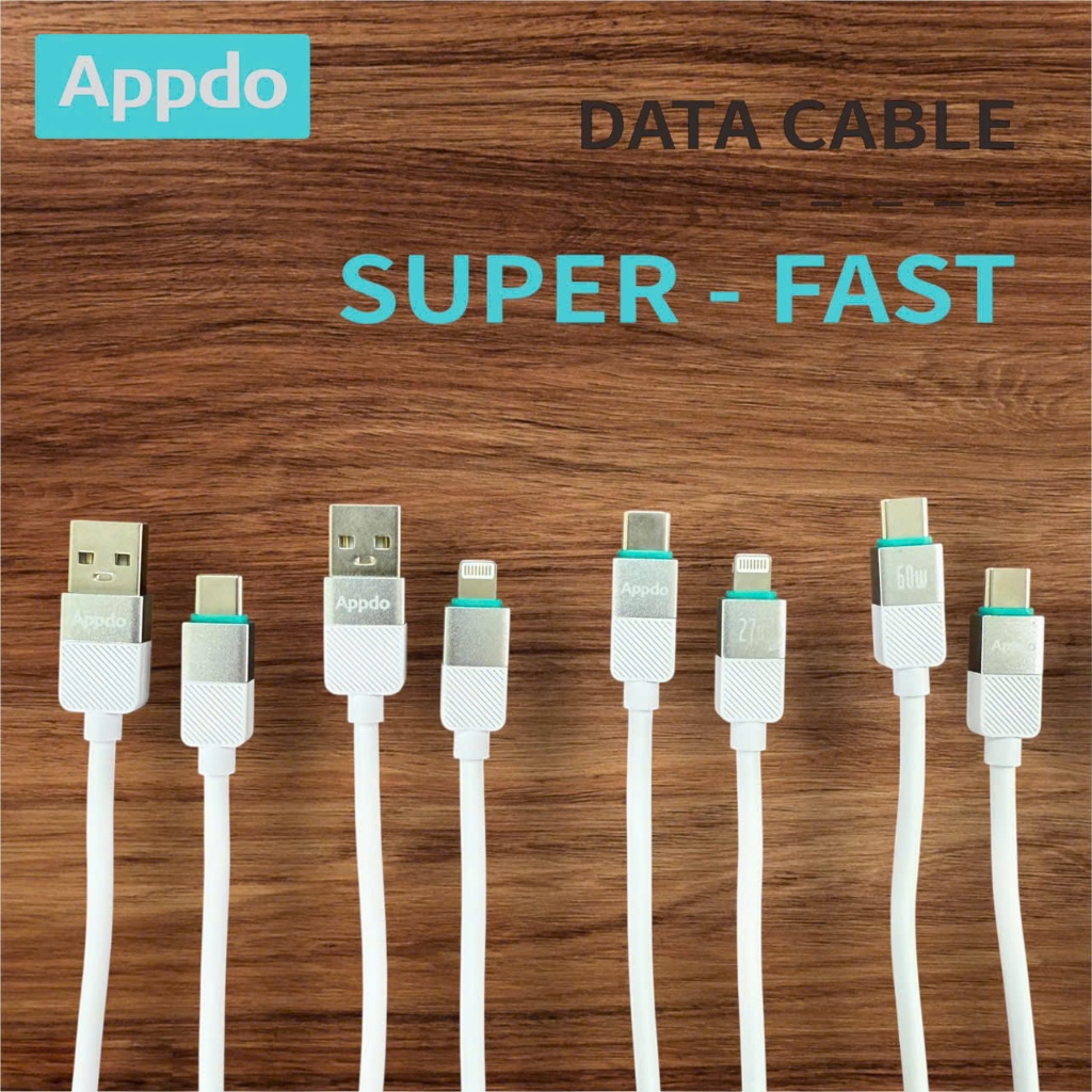 Cáp Silicon trắng Appdo APD-131 mềm chống đứt lõi, sạc nhanh Citycase