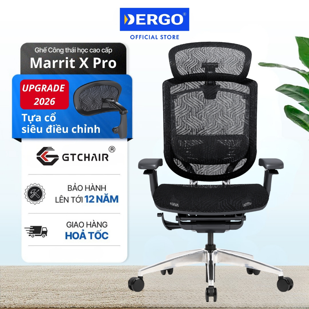 [NÂNG CẤP 2026] Ghế Công thái học Ergonomic GTChair Marrit Pro - Độc Quyền Tại DERGO