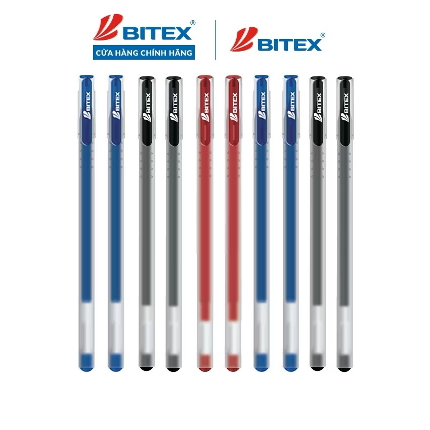 Combo 10/20 Cây Bút gel Bitex G04 Ngòi 0.5mm mực Xanh/ Đen/ Tím/ Đỏ