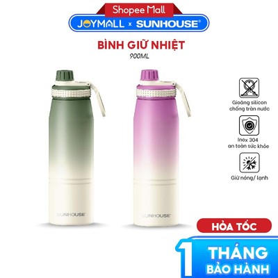 Bình Giữ Nhiệt Sunhouse KS-TU900IG, KS-TU900IP 900ml, Hàng Chính Hãng, Inox 304 - JoyMall