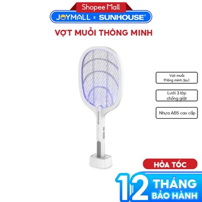 Vợt Muỗi Thông Minh SUNHOUSE 3IN1 SHE- PRO11.W, Hàng Chính Hãng, Nhựa Cao Cấp, An Toàn- JoyMall