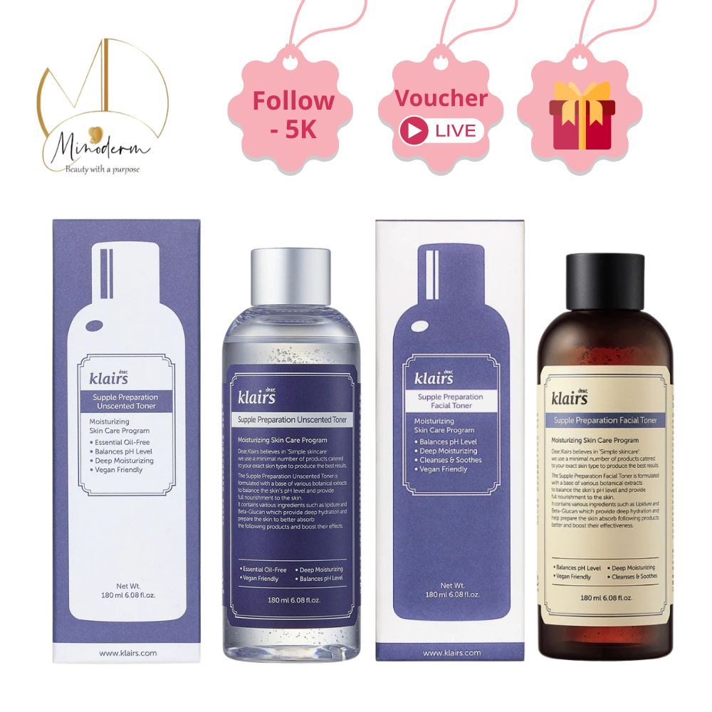 Nước Hoa Hồng Klairs Supple Preparation Unscented Toner không mùi, làm dịu, cấp ẩm, cân bằng PH | BigBuy360 - bigbuy360.vn