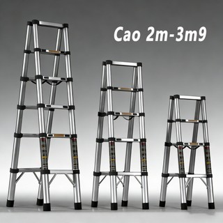 Thang Rút Nhôm Inox Chữ A MASARUVN Chất Liệu Inox dày Chiều cao có thể chạm 2m-3m9