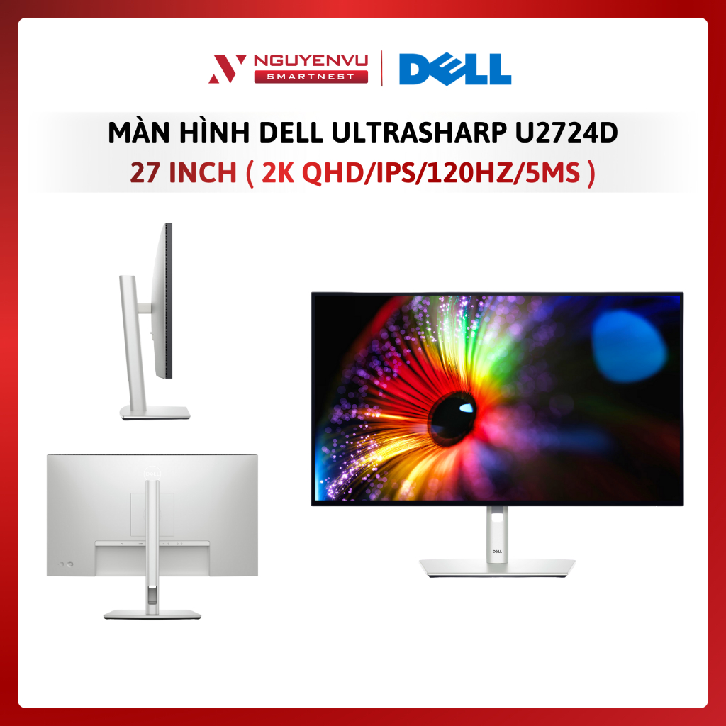 Màn Hình Dell UltraSharp U2724D 27 inch ( 2K QHD/IPS/120Hz/5ms ) - Hàng Chính Hãng - Bảo Hành 3 Năm