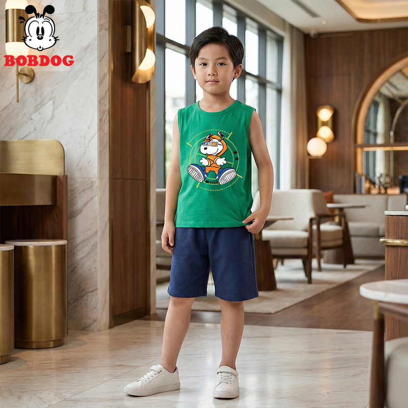 Áo ba lỗ bé trai BOBDOG,áo thun 3 lỗ bé trai in hình Snoopy cute dễ thương cho bé