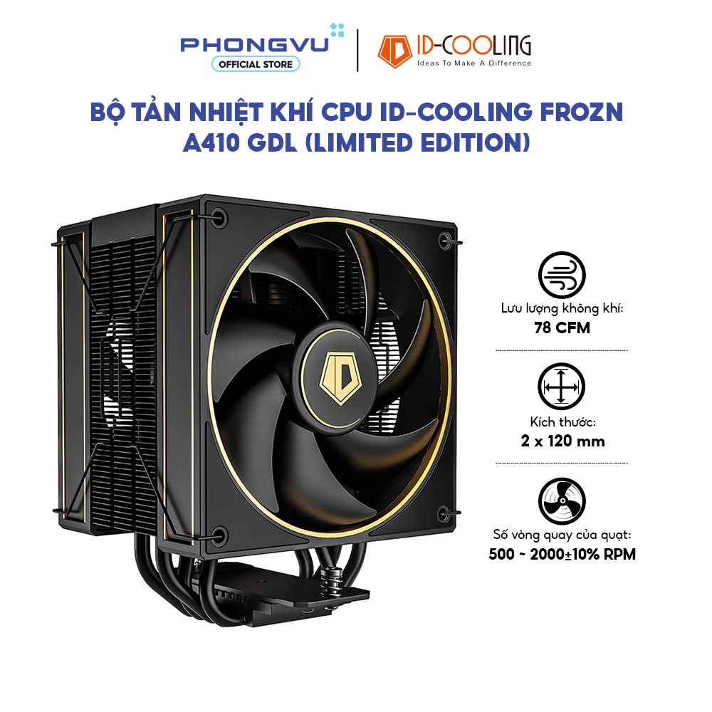 Bộ Tản Nhiệt Khí CPU ID-COOLING FROZN A410 GDL (Limited Edition) - Nhôm Cao Cấp - Bảo Hành 36 Tháng