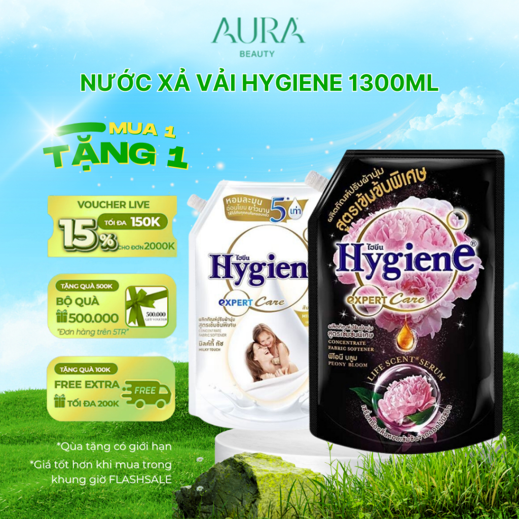 [MUA 1 TẶNG 1] TÚI Nước xả vải Đậm đặc Hygiene Expert Care chuẩn Thái Lan lưu hương lâu