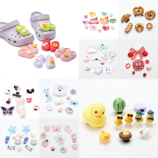 Sticker Charm Trang Trí Theo Chủ Đề Mạ Kim - 3D đá hoạt hình (có chân gắn) dép siêu dễ thương gắn dép sục