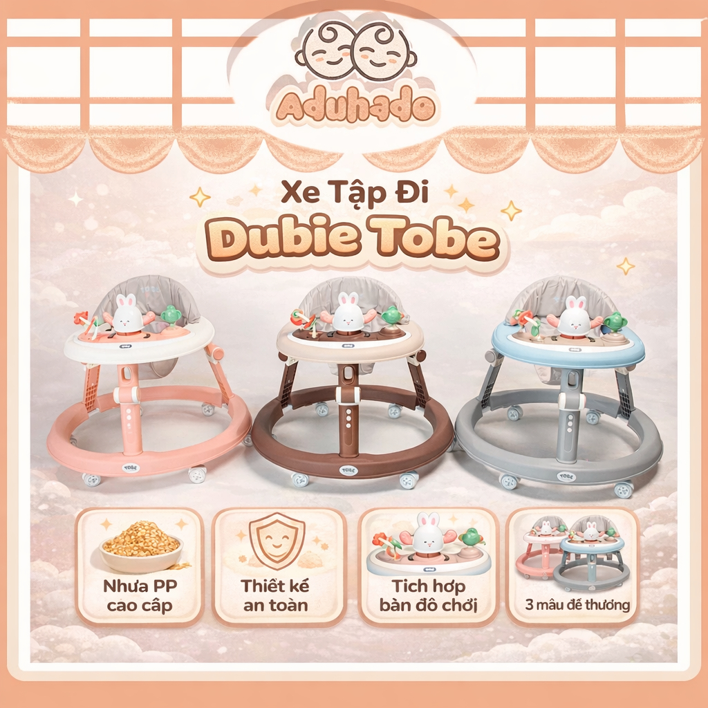 Xe tập đi đa năng TOBÉ DUBIE 3.0 kèm đồ chơi an toàn cho bé