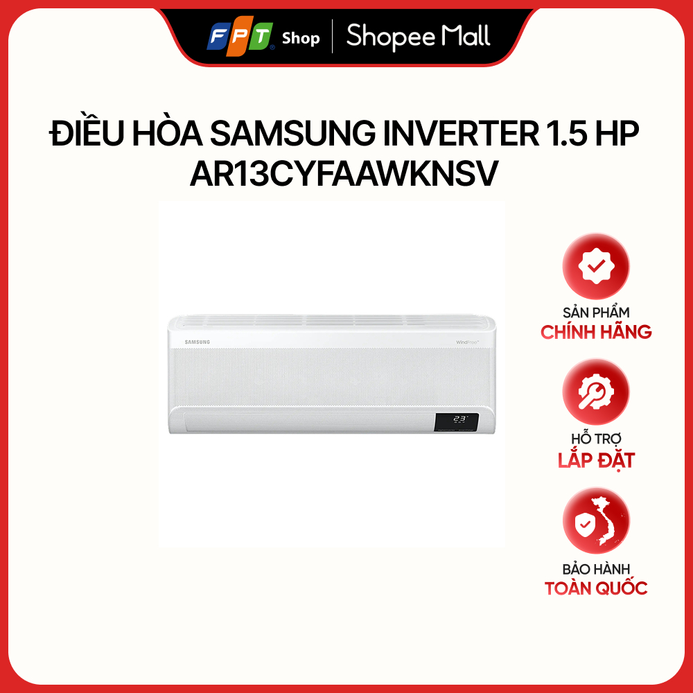 [HÀNG CHÍNH HÃNG] Điều hòa Samsung Inverter 1.5 HP AR13CYFAAWKNSV