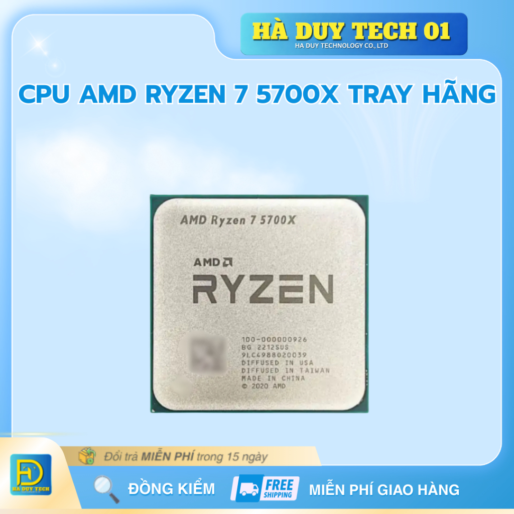 CPU AMD RYZEN 7 5700X TRAY HÃNG - Cam Kết Chính Hãng - BH 36T - Hà Duy Tech