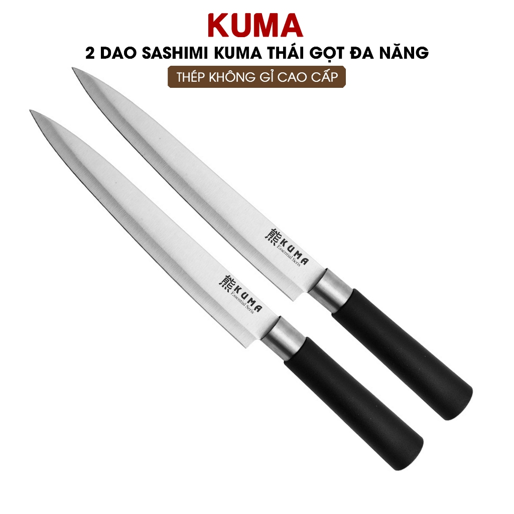 2 Dao Sashimi Kuma thái gọt đa năng - Thép không gỉ Cao Cấp Chính Hãng