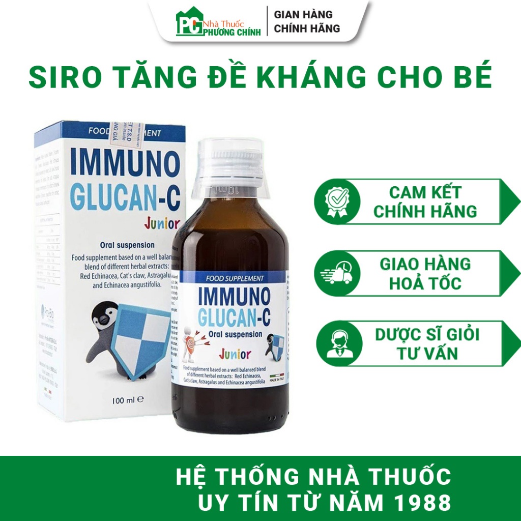Siro Tăng Đề Kháng Cho Bé Pro-Bio Pharma Immuno Glucan C - Dành Cho Trẻ Đề Kháng Kém, Sổ Mũi 100ml