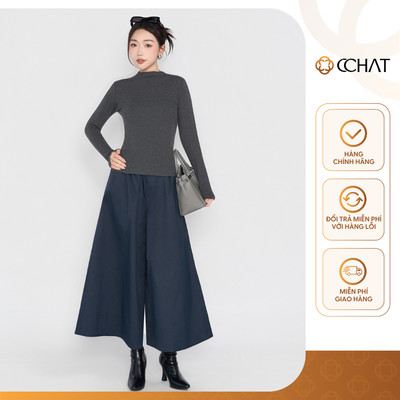 Quần Ống Rộng 𝐂𝐂𝐇𝐀𝐓 Dáng Suông Relaxed Cạp Chun Chất Liệu Kaki Cao Cấp 25QDS2022ST