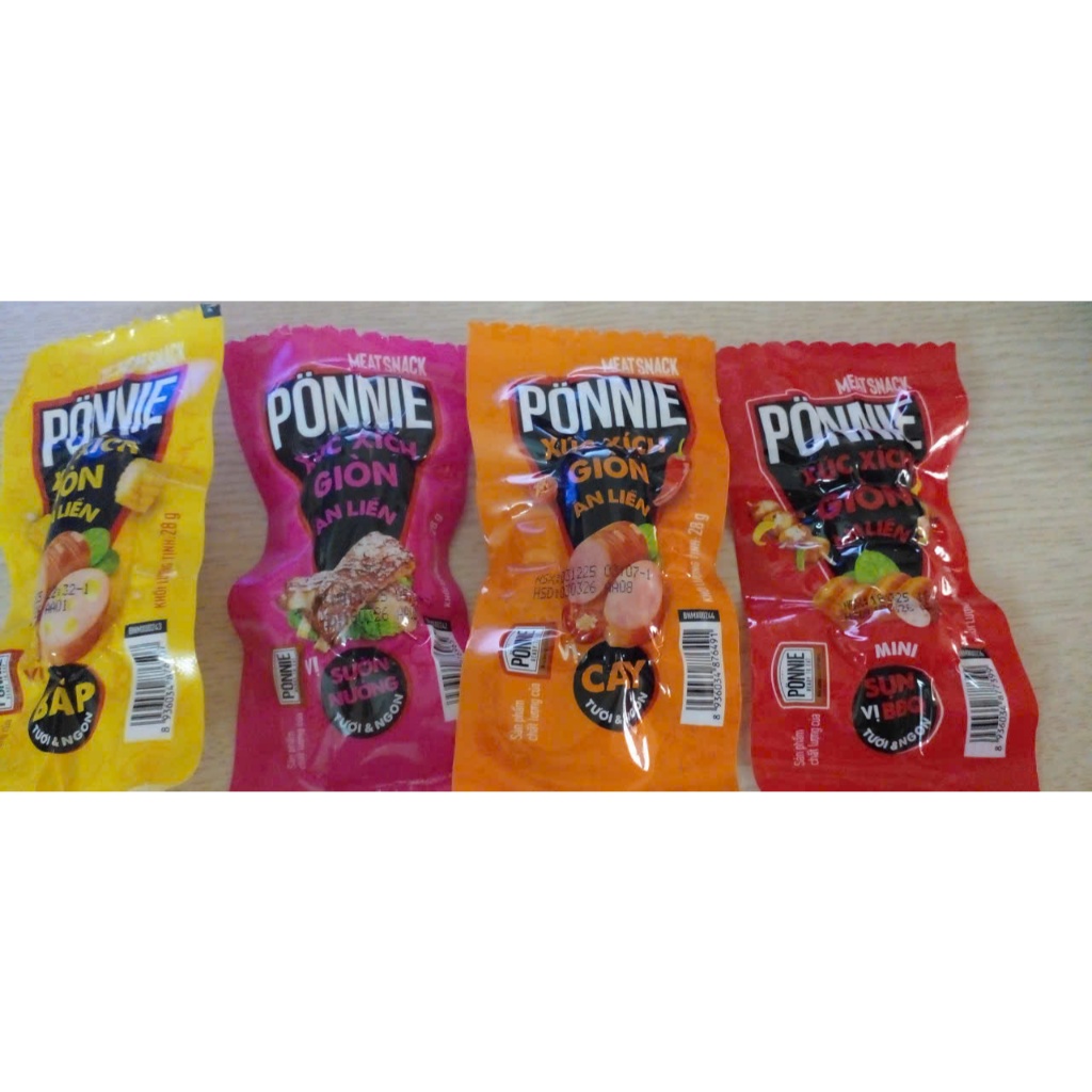 Combo 20 cây xúc xích Mix vị  hotdog Ponnie giòn ăn liền cây 28g-Xúc xích thơm ngon béo ngậy-Hàng ch