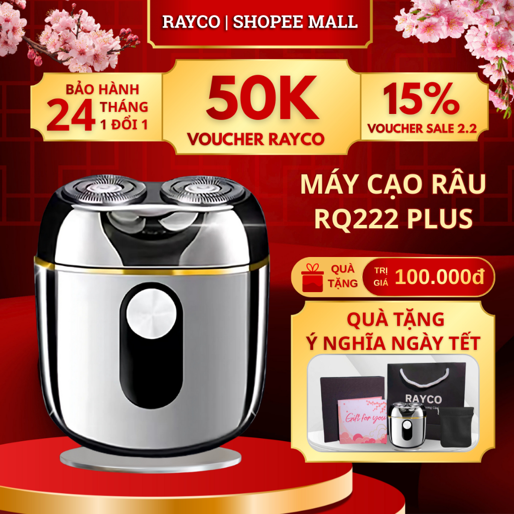Máy cạo râu Rayco Pluss D RQ-222, máy cạo râu mini chính hãng vỏ hợp kim cao cấp, chống nước IPX7