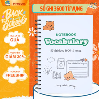 Sổ tay học từ vựng học 3600 từ vựng tiếng Anh, Trung, Nhật, Hàn (B5) 120 trang- Pipobook shop