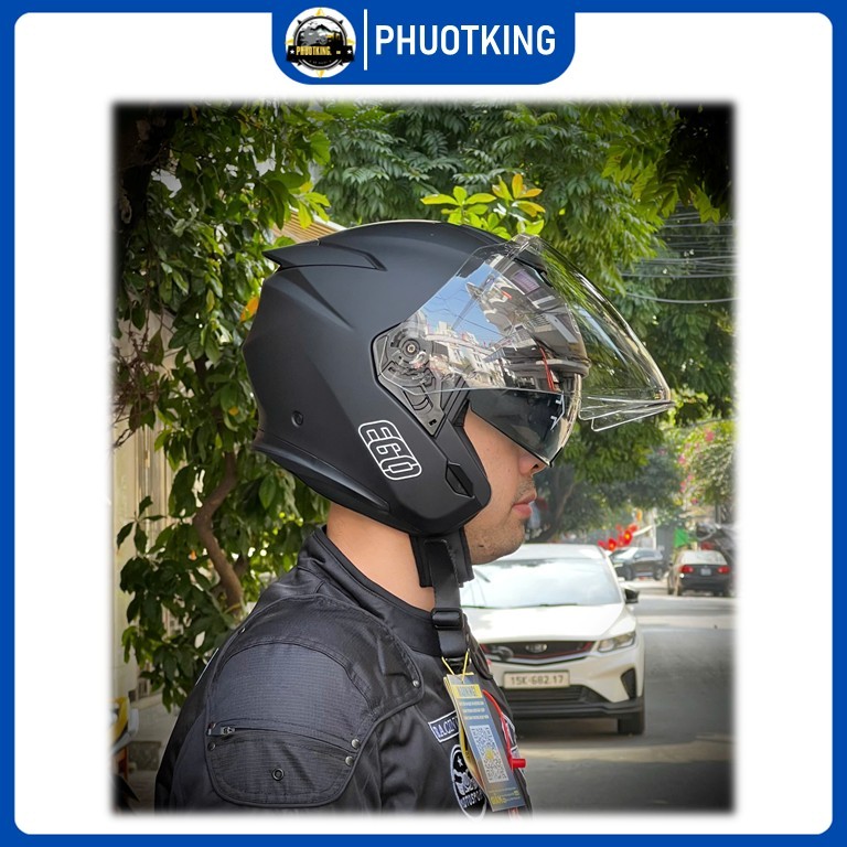 [Tặng khăn] Mũ bảo hiểm 3/4 EGO E42 2 kính - PHUOTKING