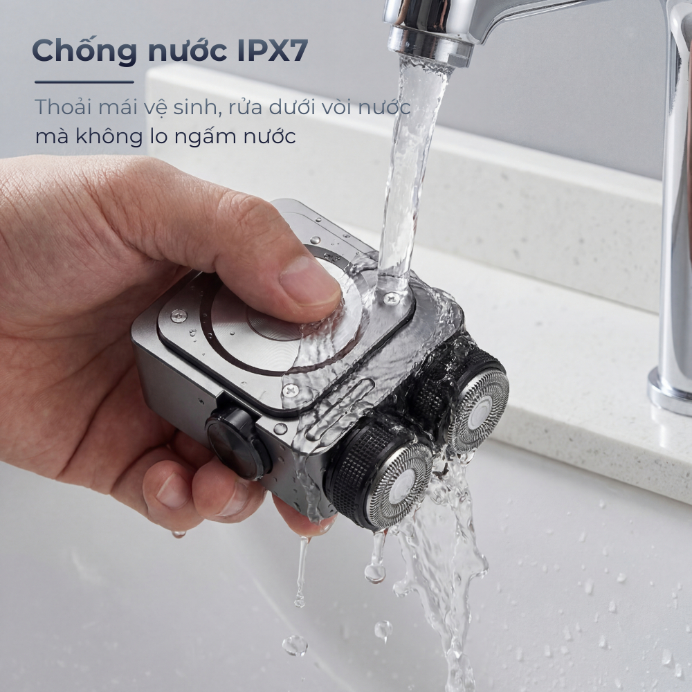 Máy cạo râu Hyundai Y6 chống nước, lưỡi đôi từ tính tự mài, máy cạo râu sử dụng tới 60 ngày Golife