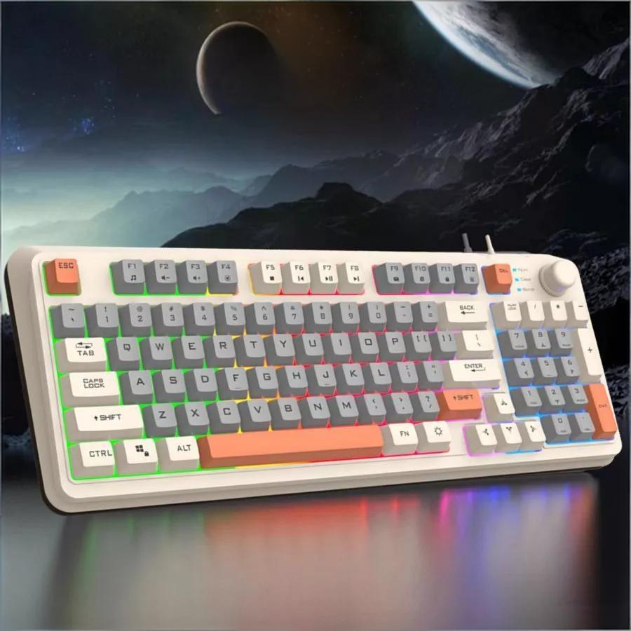 Bàn Phím Chuột Có Dây K820 / K82 - Bàn Phím Gaming Giả Cơ Led 7 Màu，Chơi Game Dùng Văn Phòng