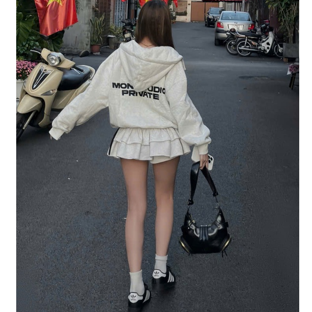 [ NỈ BÔNG KHÔNG XÙ ] Mon Studio – Áo Khoác Nỉ Hoodie Zip Boxy MON STUDIO PRIVATE Chống Nắng,Có Túi Trong , Form Rộng. | BigBuy360 - bigbuy360.vn