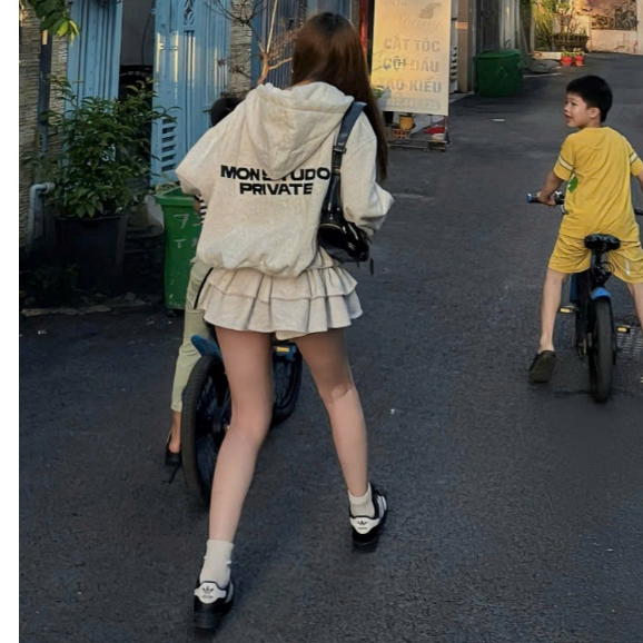 [ NỈ BÔNG KHÔNG XÙ ] Mon Studio – Áo Khoác Nỉ Hoodie Zip Boxy MON STUDIO PRIVATE Chống Nắng,Có Túi Trong , Form Rộng. | BigBuy360 - bigbuy360.vn
