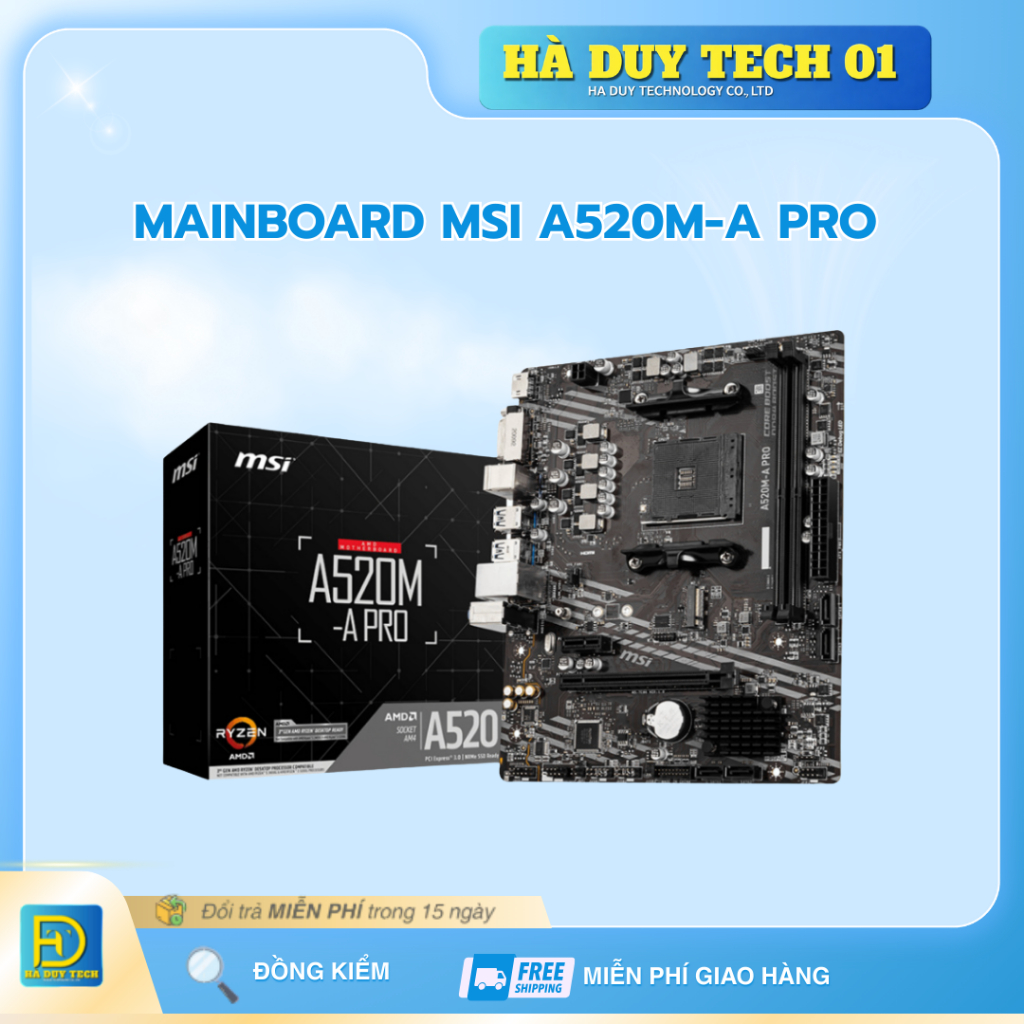 MAINBOARD MSI A520M-A PRO - Cam Kết Chính Hãng - BH 36T - Ha Duy Tech