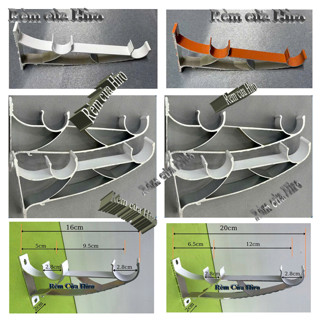 Bass/ke giá đỡ thanh treo rèm màn cửa 2 lớp cao cấp