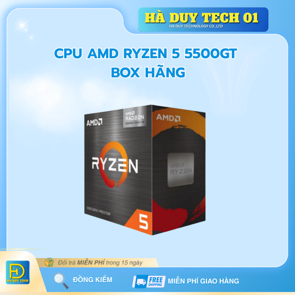CPU AMD RYZEN 5 5500GT BOX HÃNG - Cam Kết Chính Hãng - BH 36T - Hà Duy Tech