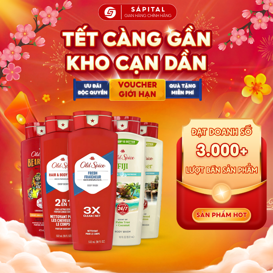 Sữa tắm Old Spice | Hỗ trợ làm sạch bụi bẩn và bã nhờn, Dưỡng ẩm cho da - Đủ Mùi Hương