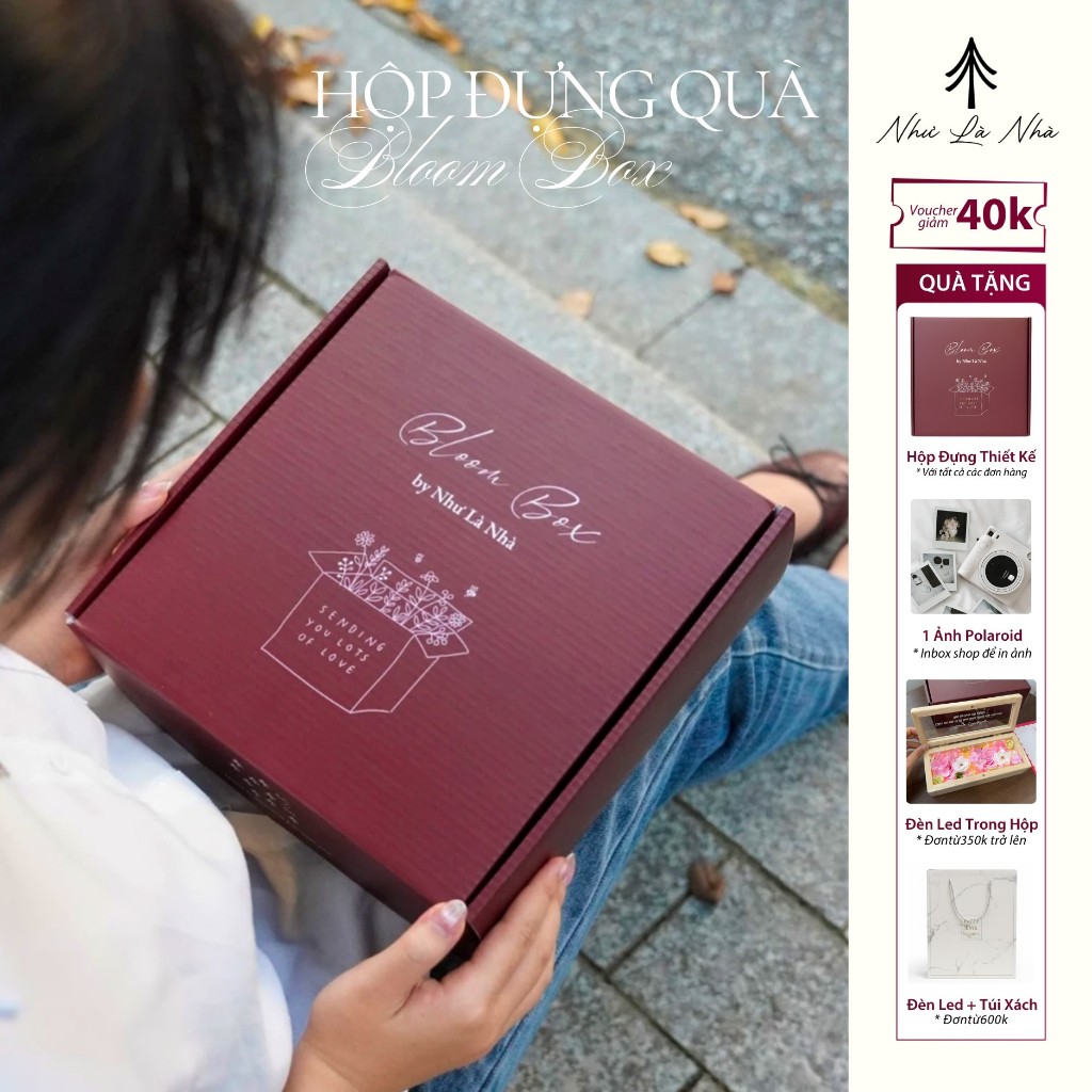 Hộp Đựng Quà Bloom Box by Như Là Nhà chất liệu carton sóng cứng cáp