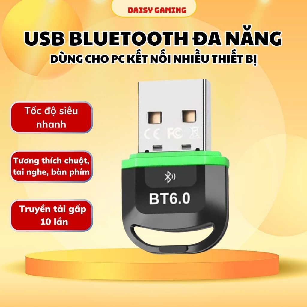 Bộ chuyển đổi Bluetooth USB, 6.0 cho PC, Bộ thu và phát Bluetooth cho thiết bị ngoại vi bảo hành 12T