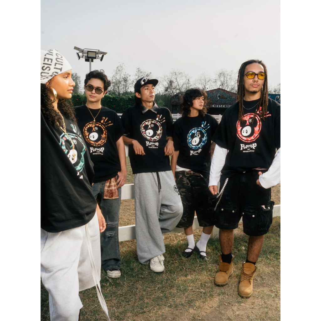 𝐏𝐎𝐏𝐏𝐎𝐏 𝐇𝐈𝐇𝐈 | ÁO THUN POPPOP HIHI MASCOT LEOPARD / ĐEN