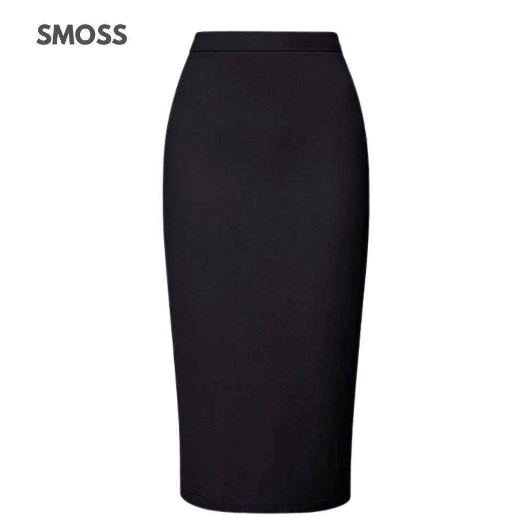 𝙎𝙈𝙊𝙎𝙎 Chân Váy Bút Chì Công Sở Dáng Dài 70CM Cạp Cao Xẻ Sau Nữ Thun Cotton Xịn Dày Co Dãn Basic Trơn (CVBC)
