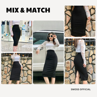 𝙎𝙈𝙊𝙎𝙎 Chân Váy Bút Chì Công Sở Dáng Dài 70CM Cạp Cao Xẻ Sau Nữ Thun Cotton Xịn Dày Co Dãn Basic Trơn (CVBC)