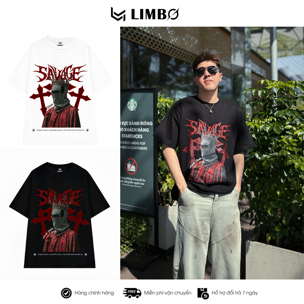 Áo thun “SAVAGE” Form Oversize Unisex Cotton 250GSM LIMBO STUDIO