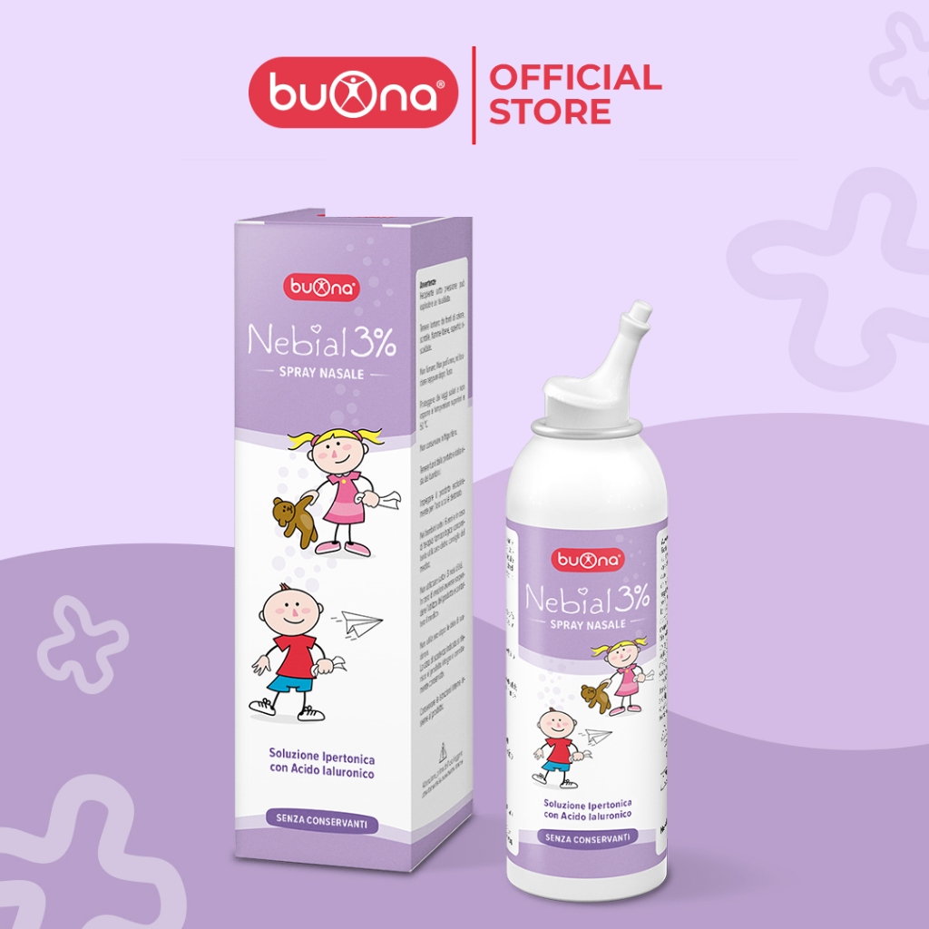 Buona Nebial/ Nebianax 3% - Nước Muối Ưu Trương 3% Giảm Sổ Mũi, Nghẹt Mũi - Dạng Bình Xịt