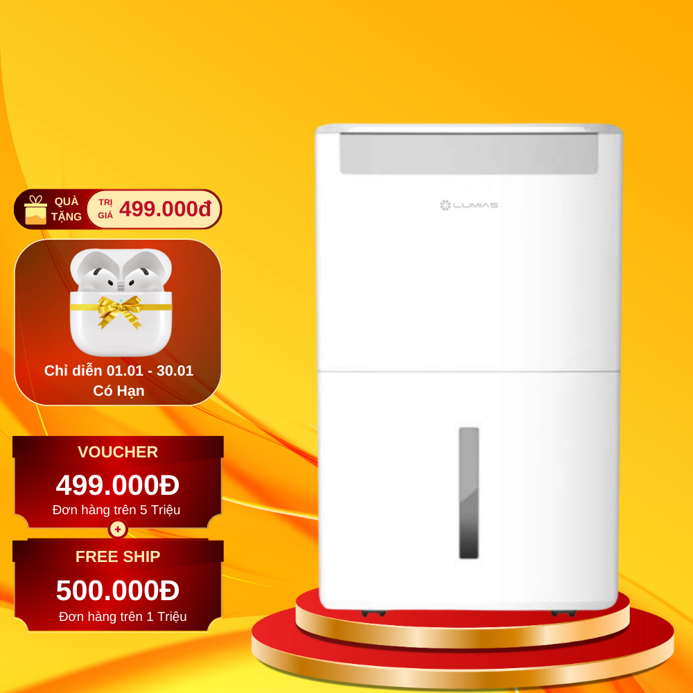 Máy Hút Ẩm Xiaomi Lumias 30L Hút 30L/Ngày, Kết Nối App - Chế Độ Sấy Quần Áo