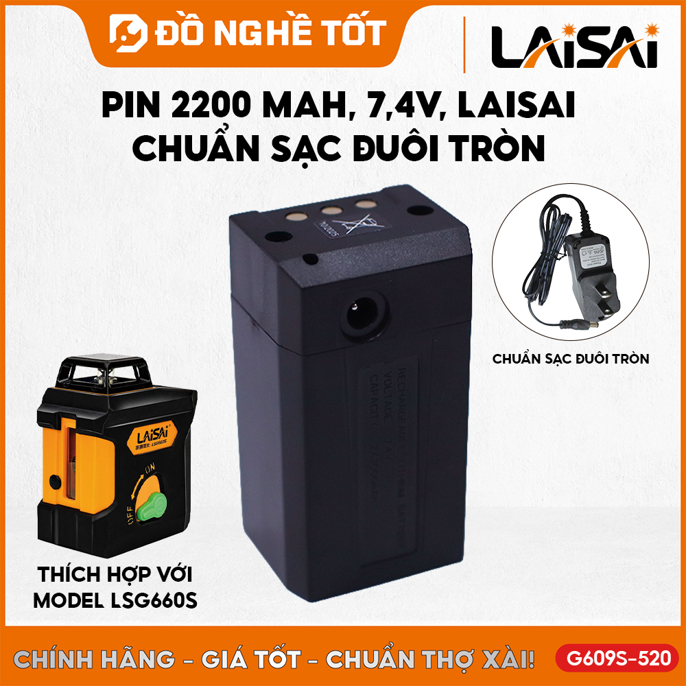 Pin Lithium-ion 2200mAh 7.4V LAISAI G609S – Sạc Đuôi Tròn – Dùng cho Máy Laser LSG660S