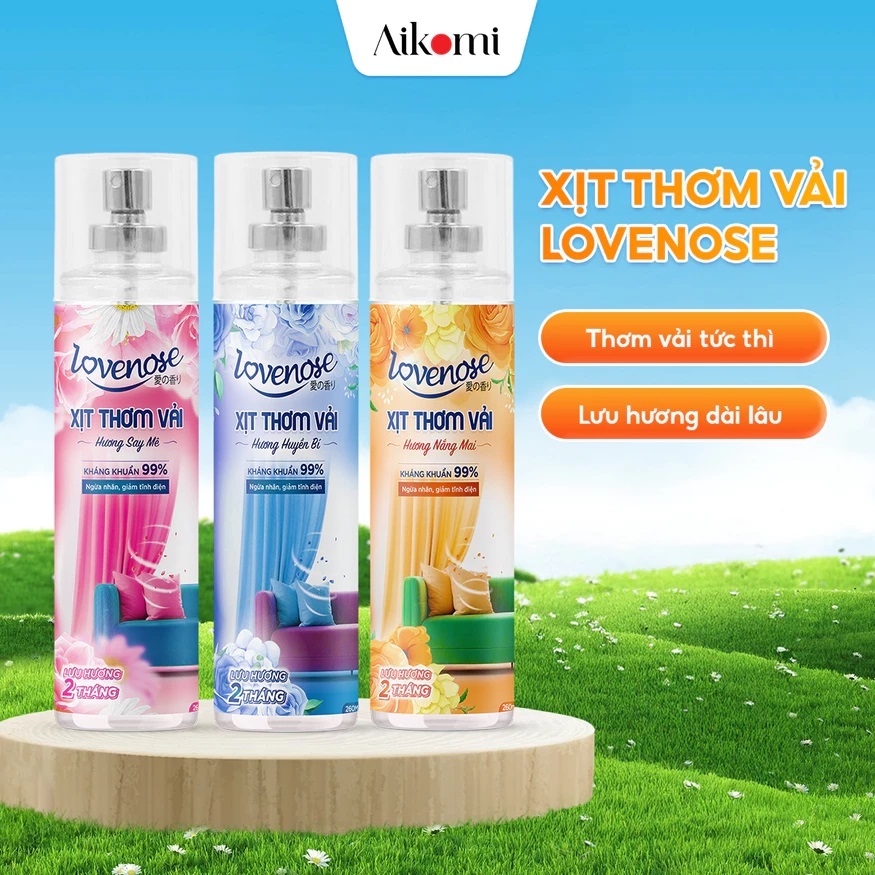 Xịt Thơm Quần Áo Vải Vóc Lovenose Aikomi 150ML