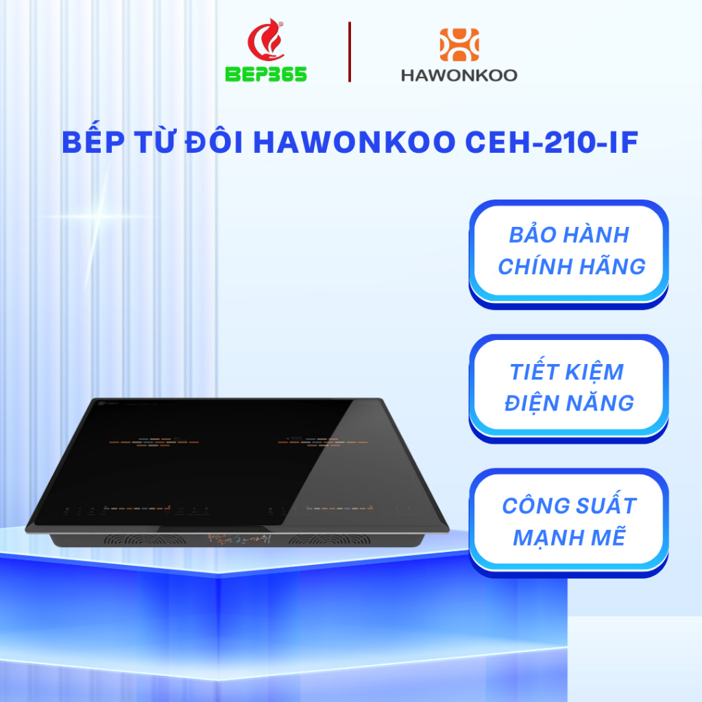 BẾP ĐIỆN ĐÔI HAWONKOO CEH-210-IF – Nấu nhanh, Tặng Bộ nồi Junger 7 món CWJ-070