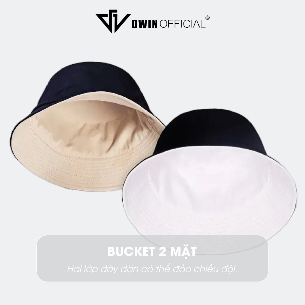 [Peinn] Mũ bucket DWIN tai bèo vành nón trơn cụp Unisex phù hợp nam nữ