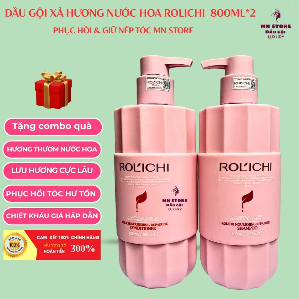 Dầu Gội Xả Hương Nước Hoa ROLICHI - Phục Hồi & Giữ Nếp Tóc 800ml*2 - MN STORE