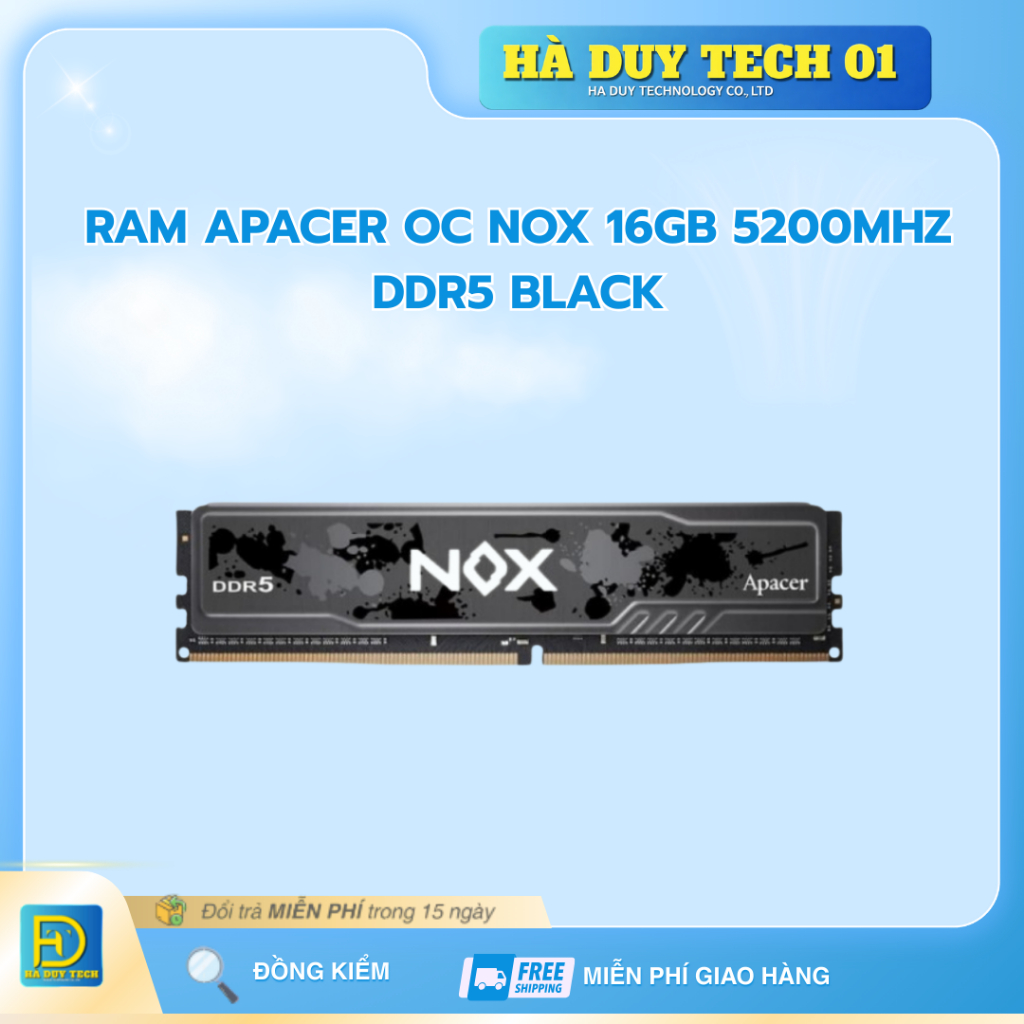 RAM APACER OC NOX 16GB 5200MHZ DDR5 BLACK - Cam Kết Chính Hãng - BH 36T - Ha Duy Tech