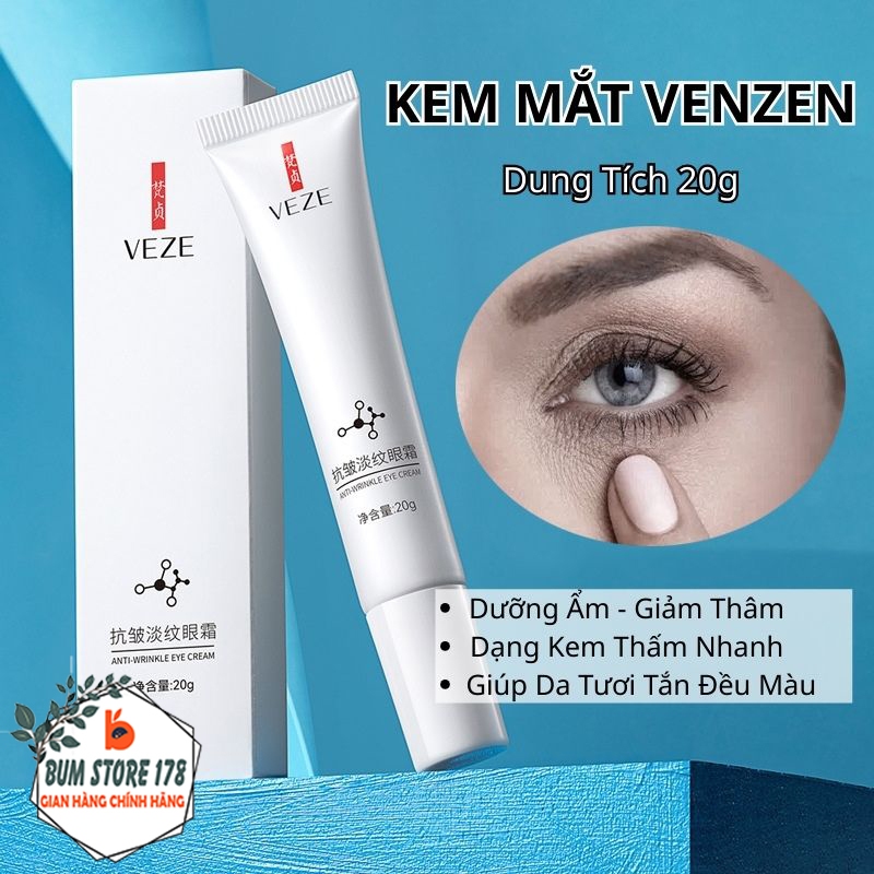 Kem Thâm Mắt Venzen/Veze Dưỡng Ẩm Mờ Nếp Nhăn Vết Thâm, Kem Bọng Mắt Giảm Nếp Nhăn Sáng Mịn Da