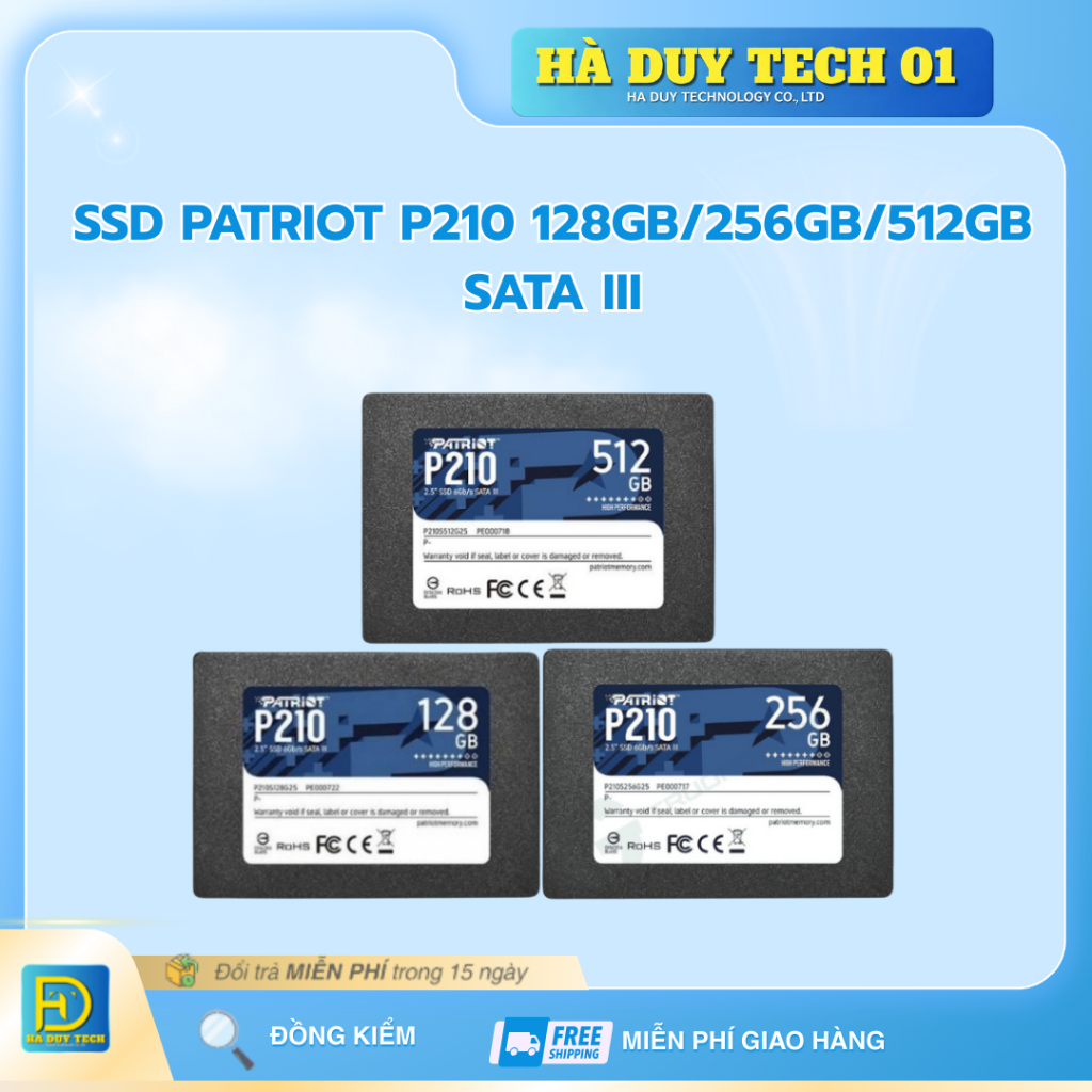 SSD PATRIOT P210 128GB/256GB/512GB  SATA III - Cam Kết Chính Hãng - BH 36T - Ha Duy Tech