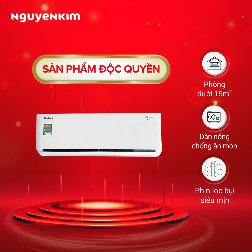 [Lắp đặt 0đ] Máy lạnh/Điều hòa Reetech Inverter 1 HP RTV9-TC-BI/RCV9-TC-BI Max