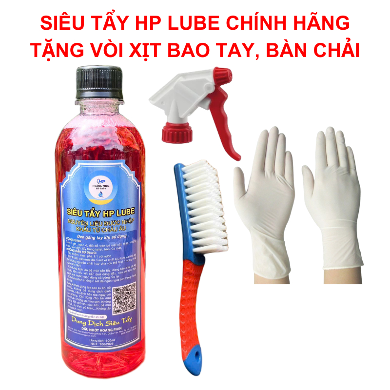 Tẩy Rửa Lốc Máy, Tẩy Rửa Xe Không Chạm HP Lube, Tẩy Rỉ Sét Chi Tiết Kim Loại Mẫu Mới Chai 500ml