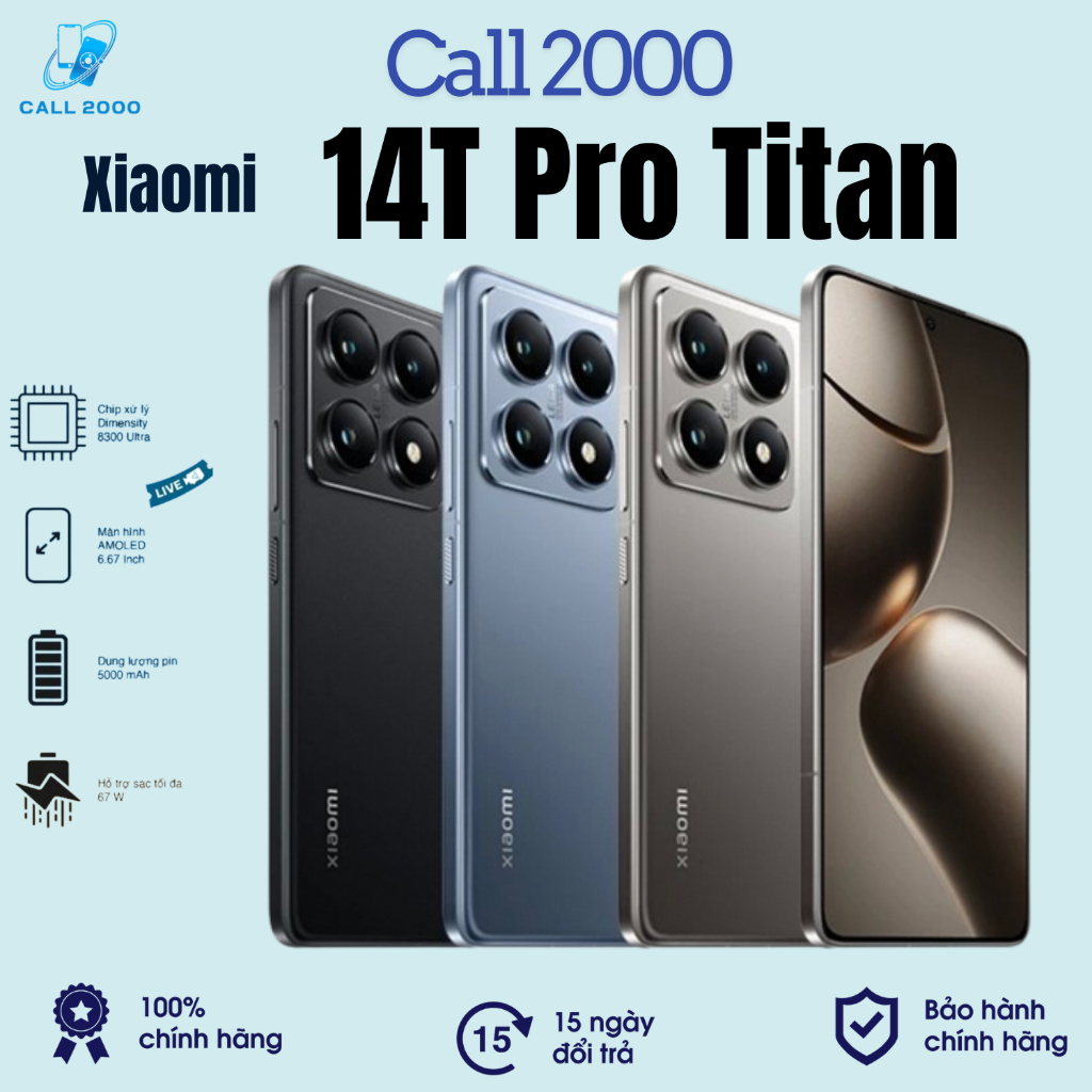 Điện thoại Xiaomi 14T Pro Titan 12GB/256GB - Chính Hãng