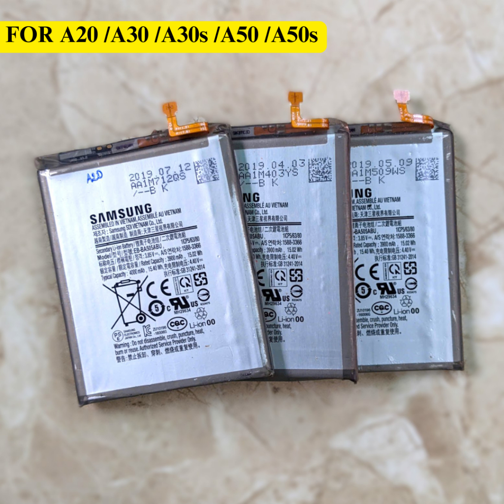 Pin Samsung A20 / A30 / A30s / A50 / A50s / M10s zin cũ tháo máy,hoạt động tốt (Pin EB-BA505ABU)